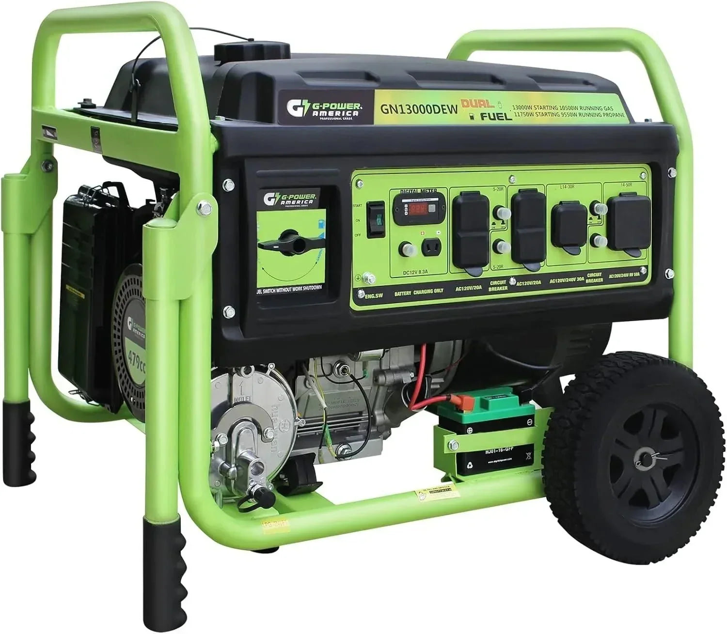 13000w-dual-fuel-portable-generator-powered-by-gas-or-propane-electric-start-home-backup-amp-rv-readys-7865828 13,000W Dual Fuel Portable Generator, Powered by Gas or Propane, Electric Start, Home Backup & RV Readys. - Image 1