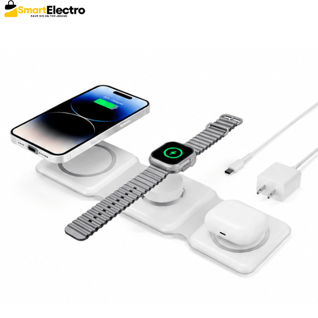 15w-3-in-1-magnetic-wireless-charging-station-foldable-phone-charger-dock-6098990-1 15W 3-in-1 Magnetic Wireless Charging Station Foldable Phone Charger Dock - Image 1