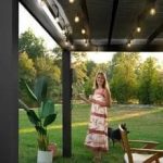 16×12 trenton modern steel pergola with sail shade soft canopy - Image 11