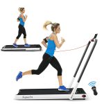 2 in 1 Folding Treadmill, 2.25HP Under Desk Electric Superfit Treadmill - Image 17