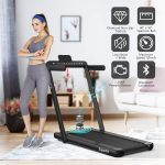 2 in 1 Folding Treadmill with Dual Display, 2.25HP Superfit Under Desk Electric Pad - Image 2