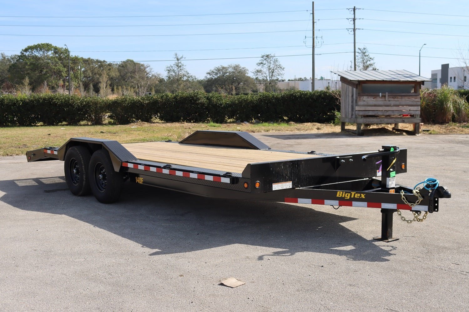 22-foot-big-tex-heavy-duty-with-drive-over-fender-black-equipment-trailer-14df-19bk3kr-5562348 22 Foot Big Tex Heavy Duty with Drive-Over Fender Black Equipment Trailer (14DF-19BK+3KR) - Image 1