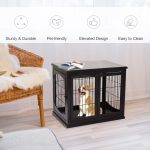 26'' Decorative Dog Cage Wooden Pet Crate Kennel with Double Door Entrance & a Simple Modern Design - Image 4