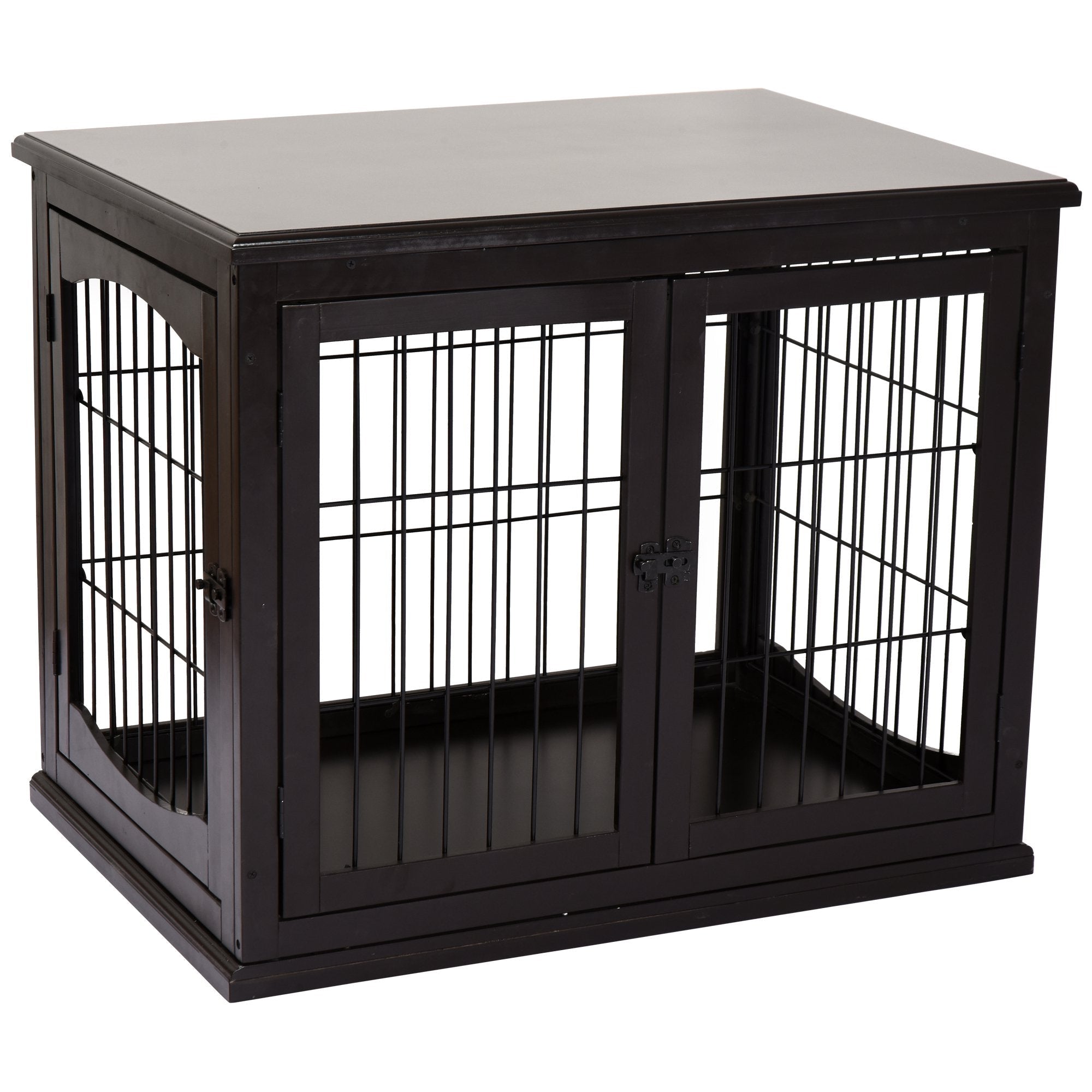 26-decorative-dog-cage-wooden-pet-crate-kennel-with-double-door-entrance-a-simple-modern-design-3551842 26'' Decorative Dog Cage Wooden Pet Crate Kennel with Double Door Entrance & a Simple Modern Design - Image 1
