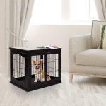 26'' Decorative Dog Cage Wooden Pet Crate Kennel with Double Door Entrance & a Simple Modern Design - Image 2