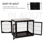 26'' Decorative Dog Cage Wooden Pet Crate Kennel with Double Door Entrance & a Simple Modern Design - Image 6