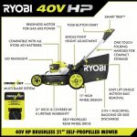 40V HP Brushless 21 in. Cordless Battery Walk Behind Dual-Blade Self-Propelled Mower - Image 11