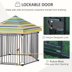 47" Heavy-duty Pet Playpen Kennel with Door & Removable Cover 6 Panels Freestanding Puppy Crate Fence for Small Medium Sized Dogs - Image 6