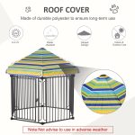 47" Heavy-duty Pet Playpen Kennel with Door & Removable Cover 6 Panels Freestanding Puppy Crate Fence for Small Medium Sized Dogs - Image 5