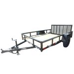 6′ 4″ x 10 Utility Trailer Dovetail Powder Coated With Gate 3,500lb Axle - Prioka