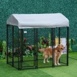 6' x 4' x 6' Large Dog Kennel Outdoor Steel Fence with UV-Resistant Oxford Cloth Roof & Secure Lock - Image 2
