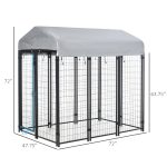 6' x 4' x 6' Large Dog Kennel Outdoor Steel Fence with UV-Resistant Oxford Cloth Roof & Secure Lock - Image 3