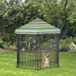 60" x 52" Heavy-Duty Outdoor Pet Cage Kennel with Weather-Resistant Polyester Roof, Locking Door, & Metal Frame - Image 3