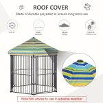 60" x 52" Heavy-Duty Outdoor Pet Cage Kennel with Weather-Resistant Polyester Roof, Locking Door, & Metal Frame - Image 6