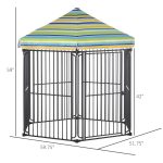60" x 52" Heavy-Duty Outdoor Pet Cage Kennel with Weather-Resistant Polyester Roof, Locking Door, & Metal Frame - Image 4
