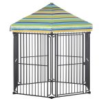 60" x 52" Heavy-Duty Outdoor Pet Cage Kennel with Weather-Resistant Polyester Roof, Locking Door, & Metal Frame