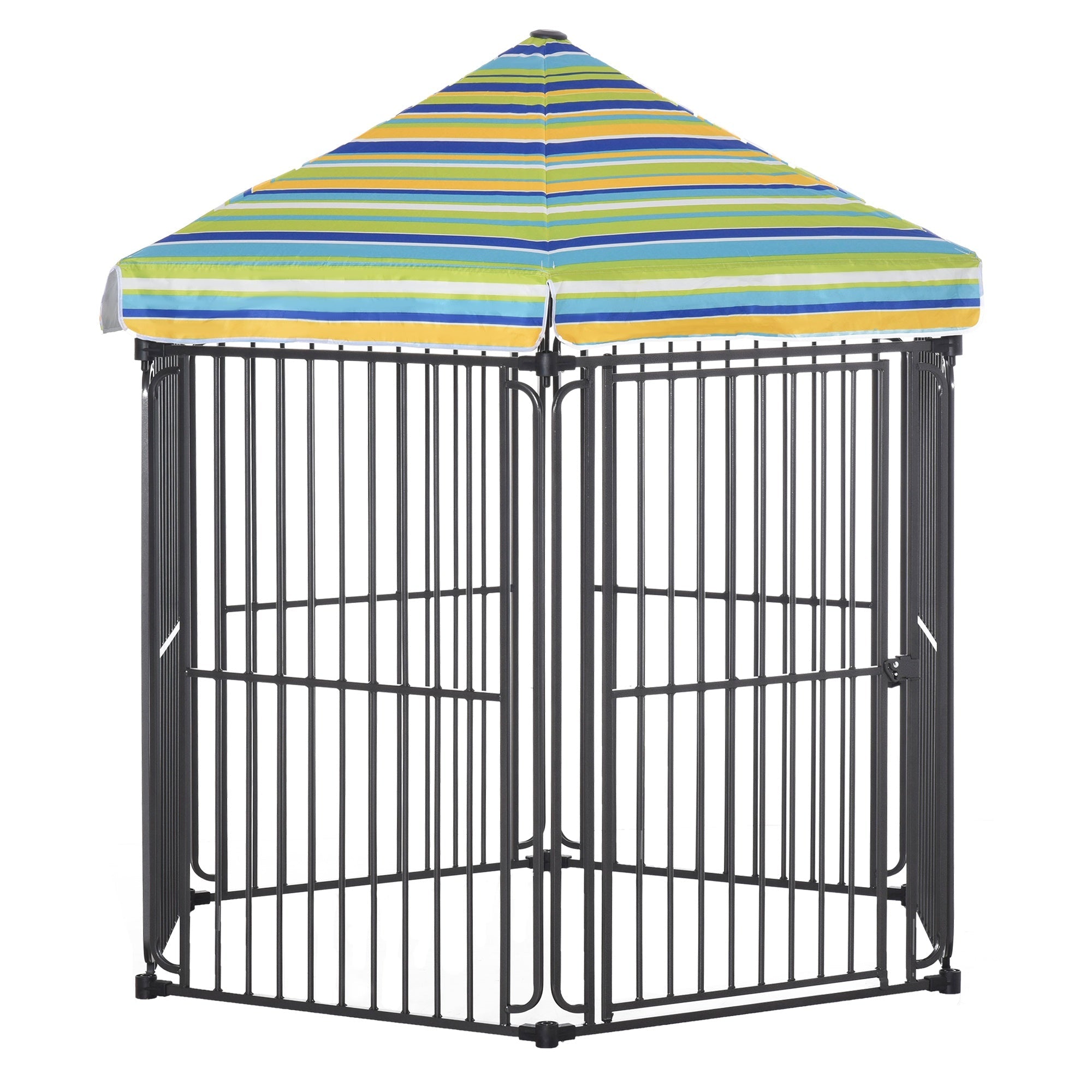 60-x-52-heavy-duty-outdoor-pet-cage-kennel-with-weather-resistant-polyester-roof-locking-door-metal-frame-6891884-2 60" x 52" Heavy-Duty Outdoor Pet Cage Kennel with Weather-Resistant Polyester Roof, Locking Door, & Metal Frame - Image 1