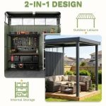 6×8 Metal Storage Shed with 7×8 Pergola Covered Porch - Image 9