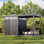 6×8 Metal Storage Shed with 7×8 Pergola Covered Porch - Image 4