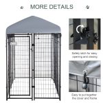 8' x 4' x 6' Large Dog Kennel Outdoor Steel Fence with UV-Resistant Oxford Cloth Roof & Secure Lock - Image 10