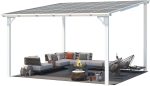 Aecojoy 12 ft x 12 ft White Aluminum Pergola with Canopys - Image 2