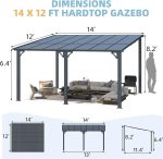 Aecojoy 14×12 ft Aluminum Pergola with Canopys - Image 3