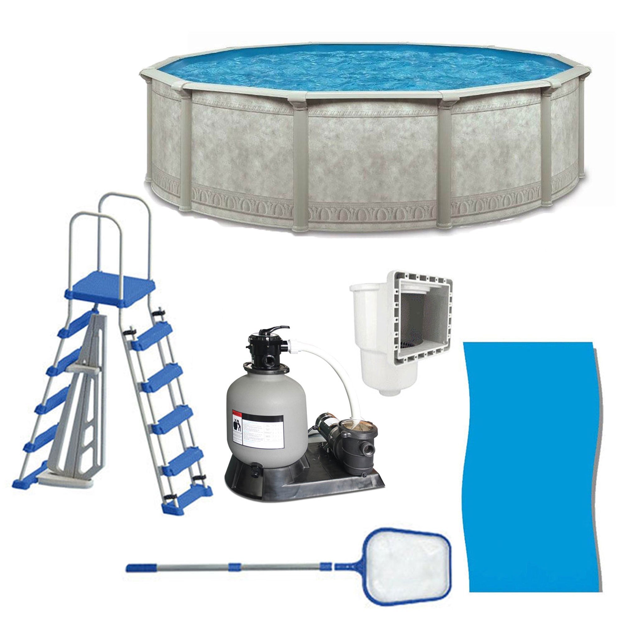aquarian-venetian-24ft-x-52in-above-ground-swimming-pool-with-liner-and-skimmer-1075614-3 Aquarian Venetian 24ft x 52in Above Ground Swimming Pool with Liner and Skimmer - Image 1