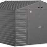 Arrow Select 10′ x 12′ Outdoor Lockable Steel Storage Shed Building, Charcoals - Prioka
