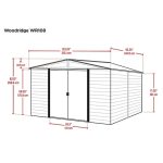 Arrow Woodridge 10 ft. x 8 ft. Metal Storage Shed with Woodgrain Finish - Image 3