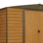 Arrow Woodridge 10 ft. x 8 ft. Metal Storage Shed with Woodgrain Finish - Image 5