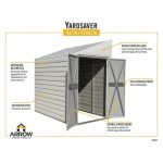 Arrow Yardsaver 4 x 7 ft. Galvanized Steel Lean-To Outdoor Storage Shed, Eggshell - Image 9