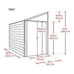 Arrow Yardsaver 4 x 7 ft. Galvanized Steel Lean-To Outdoor Storage Shed, Eggshell - Image 7