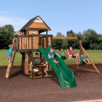 Backyard Discovery Canyon Creek Wooden Swing Set with Slide and Rock Wall - Image 6