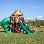 Backyard Discovery Cedar Cove Wooden Swing Set with Dual Slides & Playhouse - Image 4