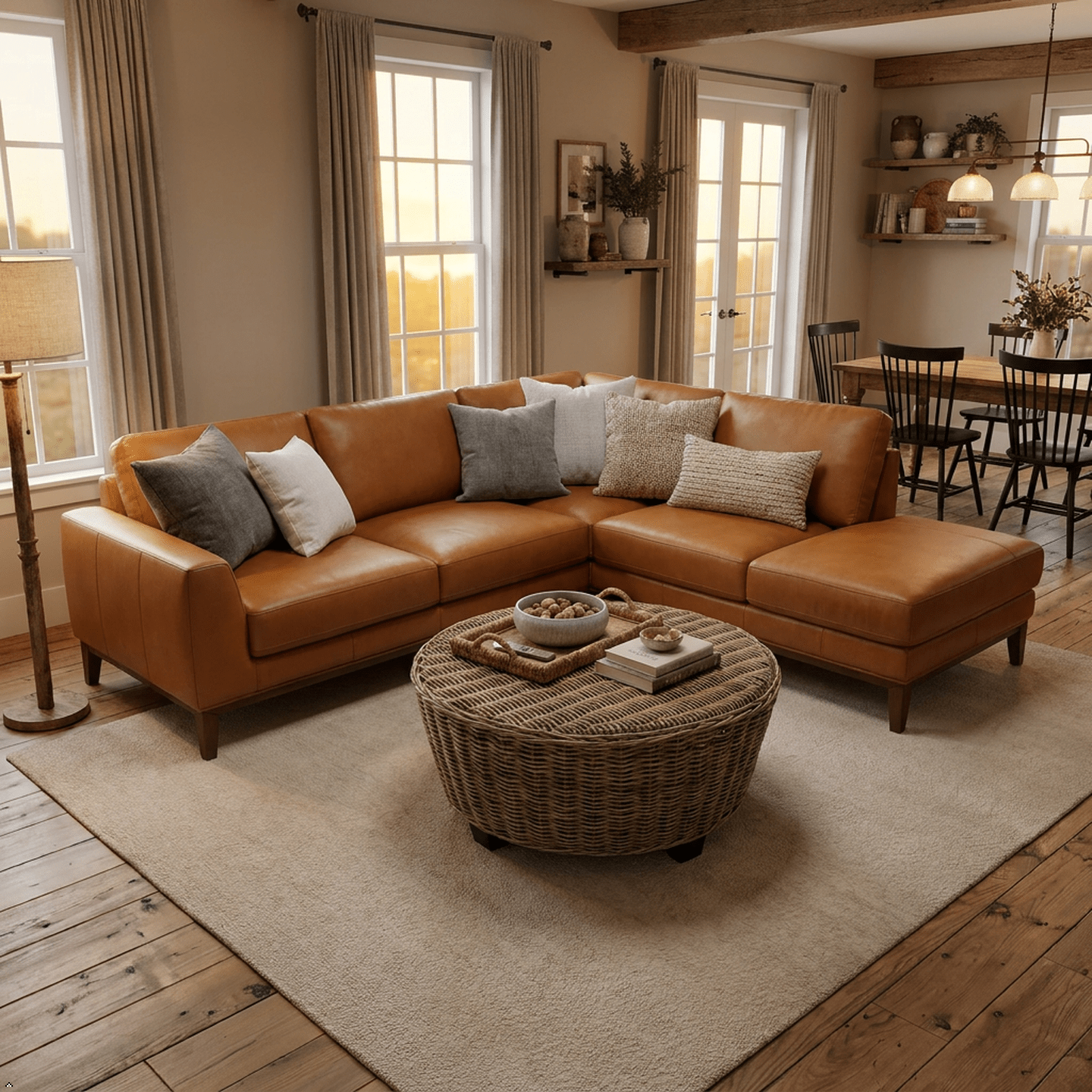 benson-top-grain-leather-sectional-with-chaise-1078850-4 Benson Top-Grain Leather Sectional with Chaise - Image 1