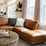 Benson Top-Grain Leather Sectional with Chaise - Image 10