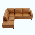 Benson Top-Grain Leather Sectional with Chaise - Image 9