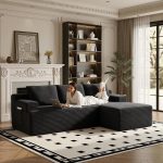 Bergenfield Furniture Sectional Couch Cloud Sofa L Shaped Upholstered Modular Sectional Couch with Chaise Boneless Modern Living Room Sofa - Image 2