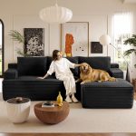 Bergenfield Furniture Sectional Couch Cloud Sofa L Shaped Upholstered Modular Sectional Couch with Chaise Boneless Modern Living Room Sofa - Image 3