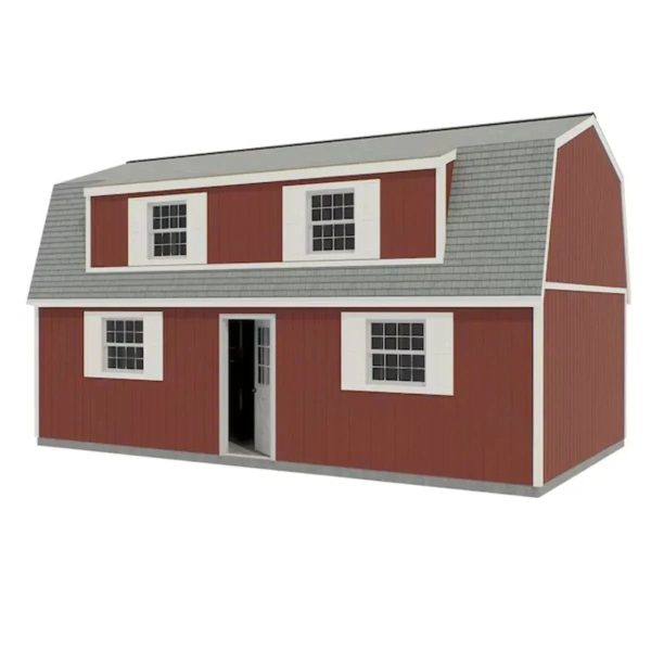 Best Barns Camp Reynolds 16 x 32 ft. Gambrel Wood 2-Story Outdoor Storage Shed Kit - Prioka