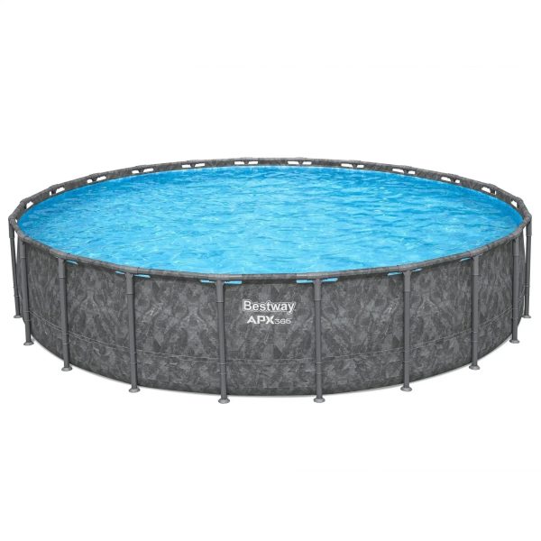 Bestway APX 365 22’x52″ Round Above Ground Swimming Pool Set with Pump and Ladders - Prioka