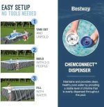Bestway Power Steel 18′ x 9′ x 48″ Rectangular Metal Frame Above Ground Outdoor Swimming Pool Set with 1,500 GPH Filter Pump, Ladder, and Pool Covers - Image 4