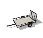 Carry-On Trailer 5-ft x 8-ft Treated Lumber Utility Trailer with Ramp Gate - Prioka