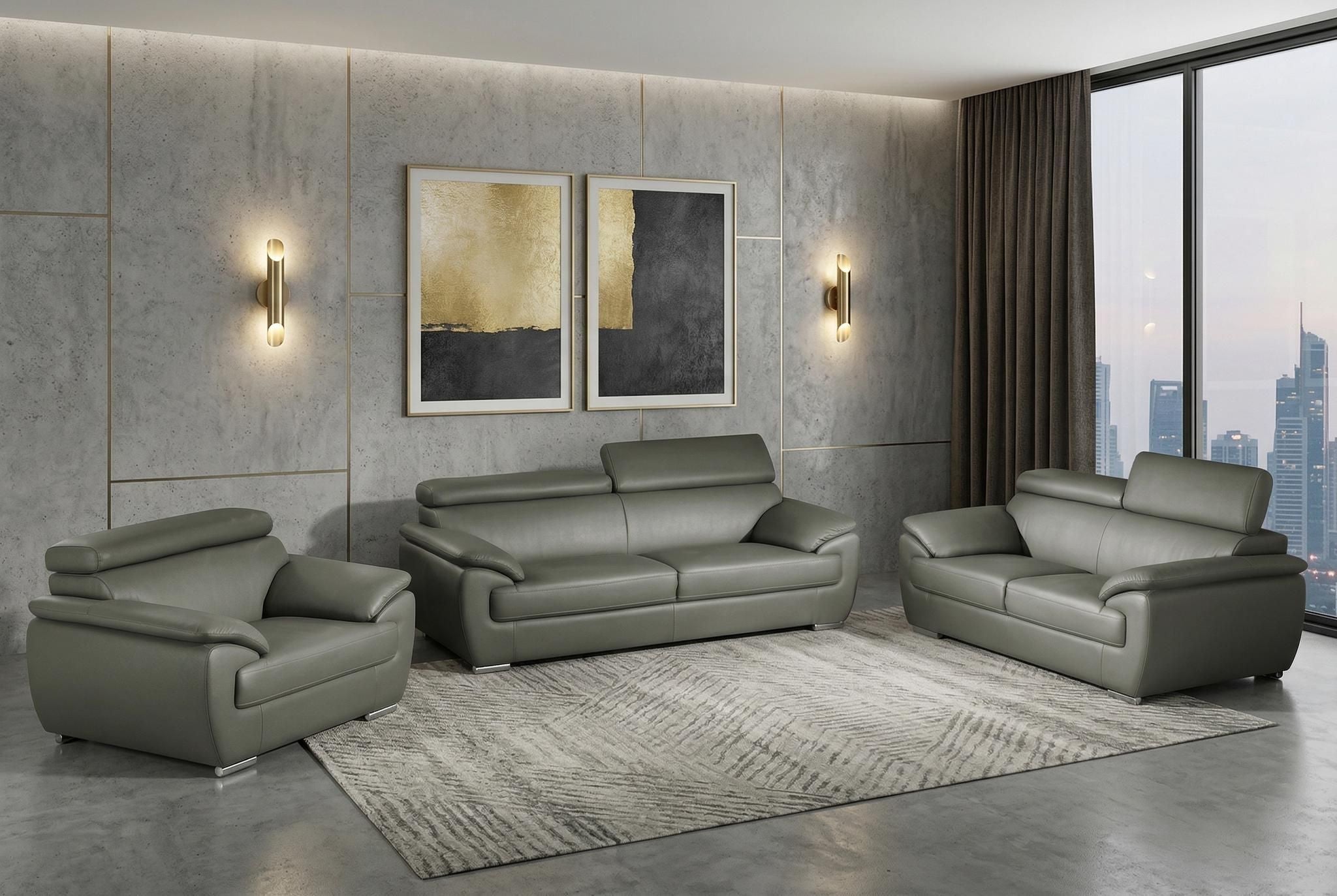carter-leather-seating-set-gray-7250486-1 Carter Leather Seating Set – Gray - Image 1