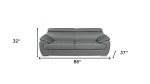 Carter Leather Sofa – Gray - Image 4