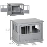 Cat Litter Box Enclosure with Magnetic Doors, Cat Washroom Nightstand with Large Top, Hidden Litter Box Side Table with Latches, Dark Grey - Image 4