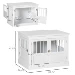 Cat Litter Box Enclosure with Magnetic Doors, Cat Washroom Nightstand with Large Top, Hidden Litter Box Side Table with Latches, White - Image 4