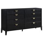 Coaster Fine Furniture Brookmead Modern Bedroom Furniture Set ? Wire-Brushed Finish with Fluted Texturing, Golden Demi-Lune Handles, and English Dovetail Craftsmanship - Image 4