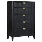 Coaster Fine Furniture Brookmead Modern Bedroom Furniture Set ? Wire-Brushed Finish with Fluted Texturing, Golden Demi-Lune Handles, and English Dovetail Craftsmanship - Image 2