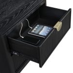 Coaster Fine Furniture Brookmead Modern Bedroom Furniture Set ? Wire-Brushed Finish with Fluted Texturing, Golden Demi-Lune Handles, and English Dovetail Craftsmanship - Image 9